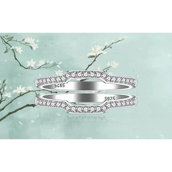 2  Stackable Rings Enhancer for Women 925 Sterling Silver Wedding Engagement - Picture 7 of 7